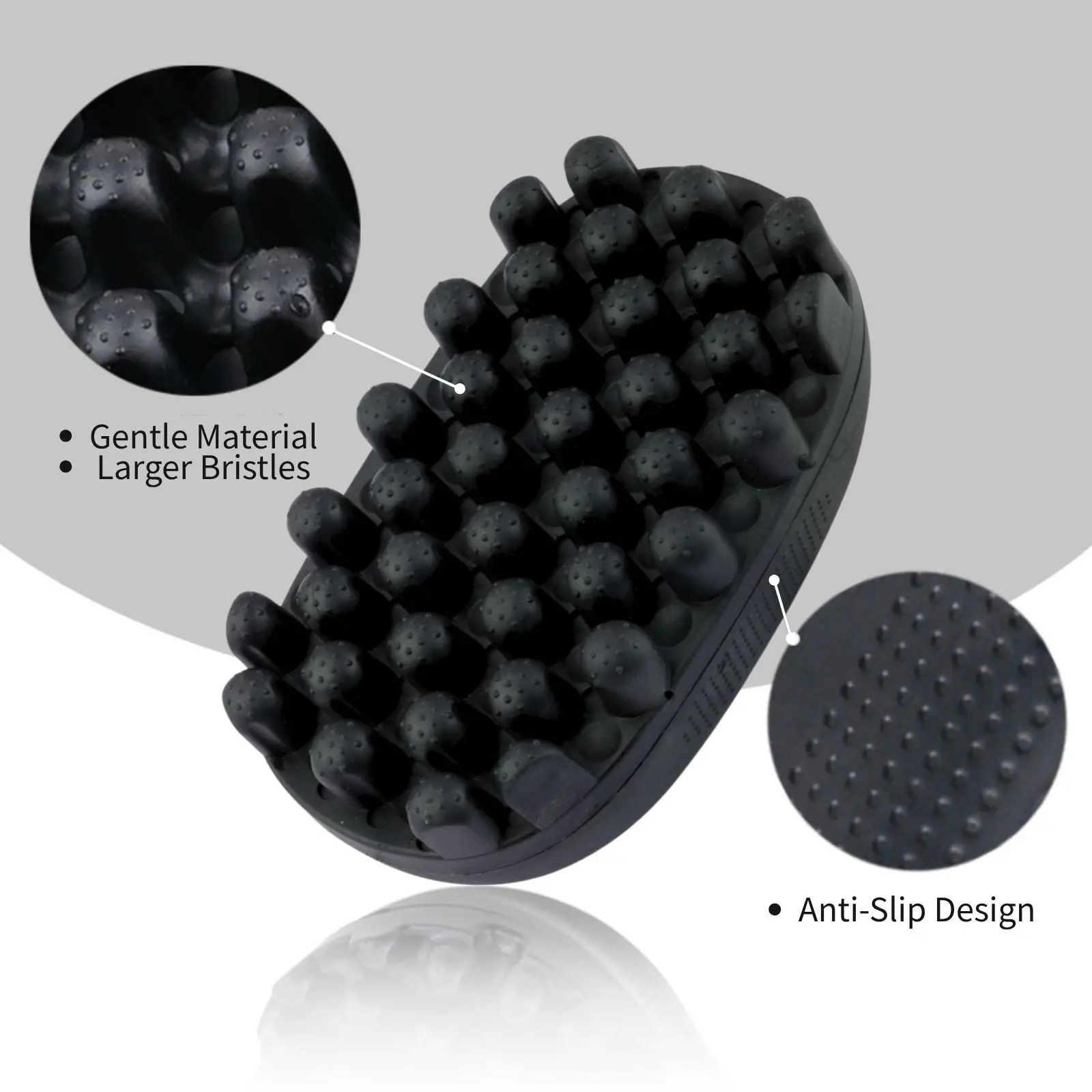 Afro Pick Comb - NEW Nonslip Rubber Curling Brush Sponge