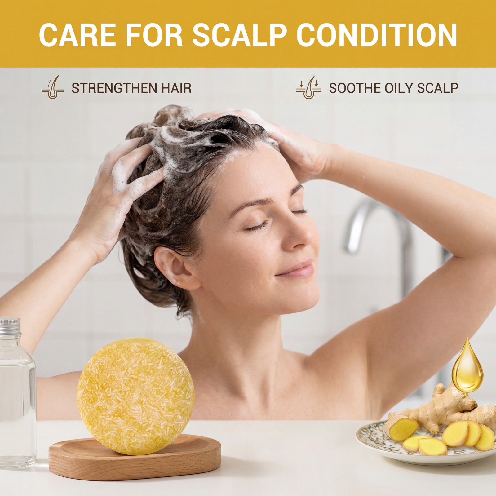 1Pcs Shampoo Bar Ginger Hair C - đánh giá và giá Hair Care Pantene